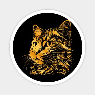 Gold cat, cute face cat with gold colors for cats lovers Magnet